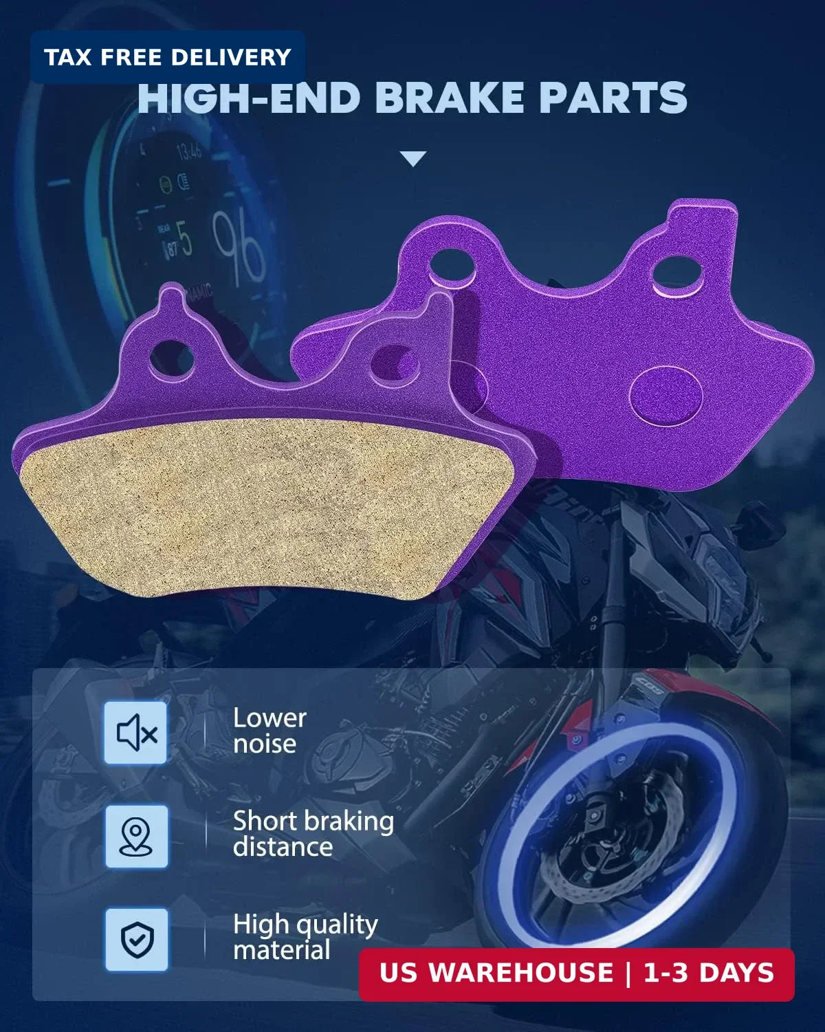 ECCPP Brake Pads For 2000-2007 Electra Glide Ultra Classic Road King Fatboy Dyna