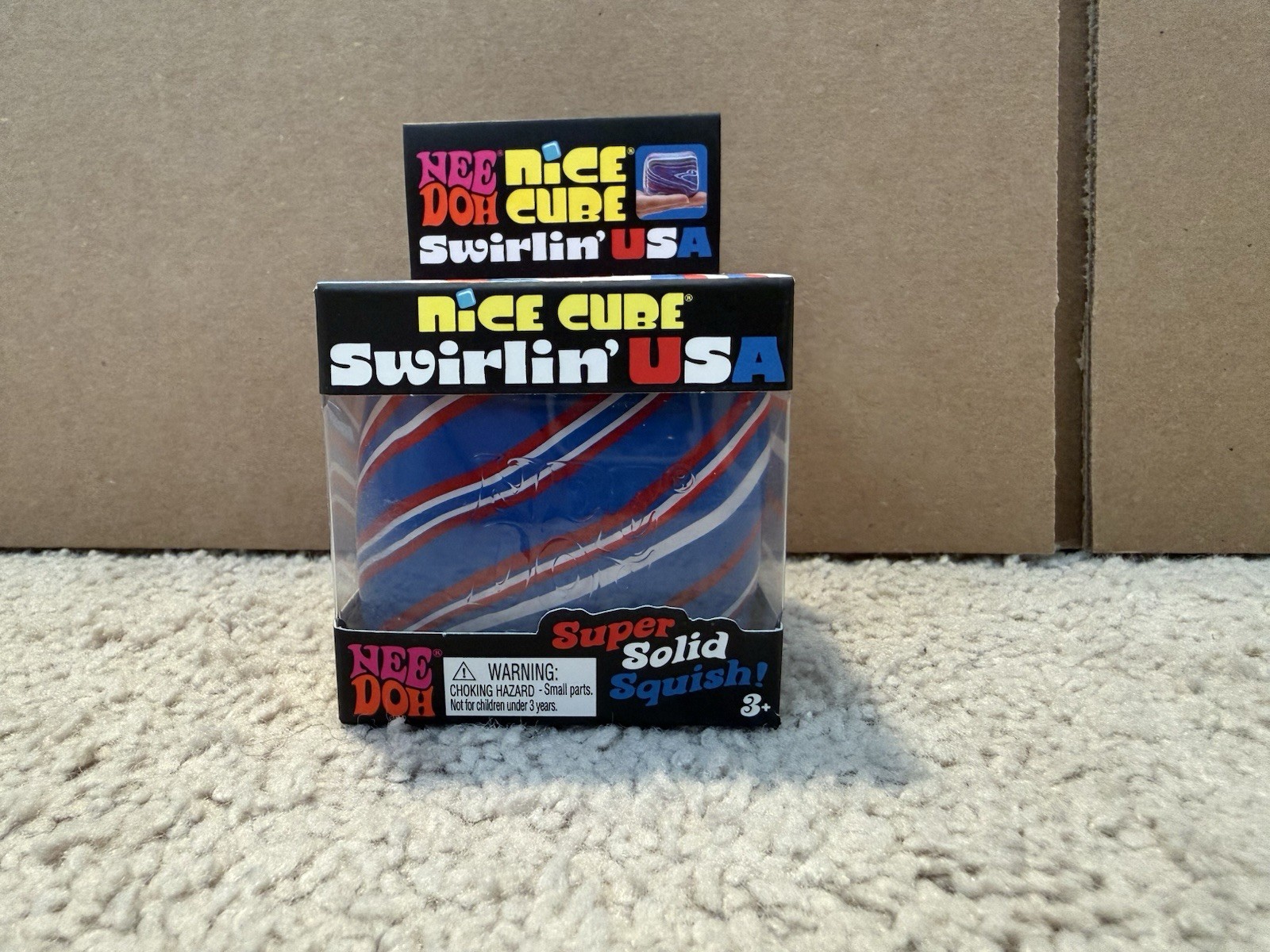 Needoh Nice Cube Swirlin’ USA – New – Authentic – Squishy