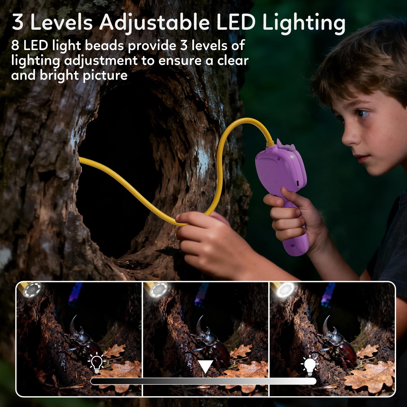 Kids Borescope Toys Camera with Light for 4-10 Years Old Boys Girls Birthday Gif