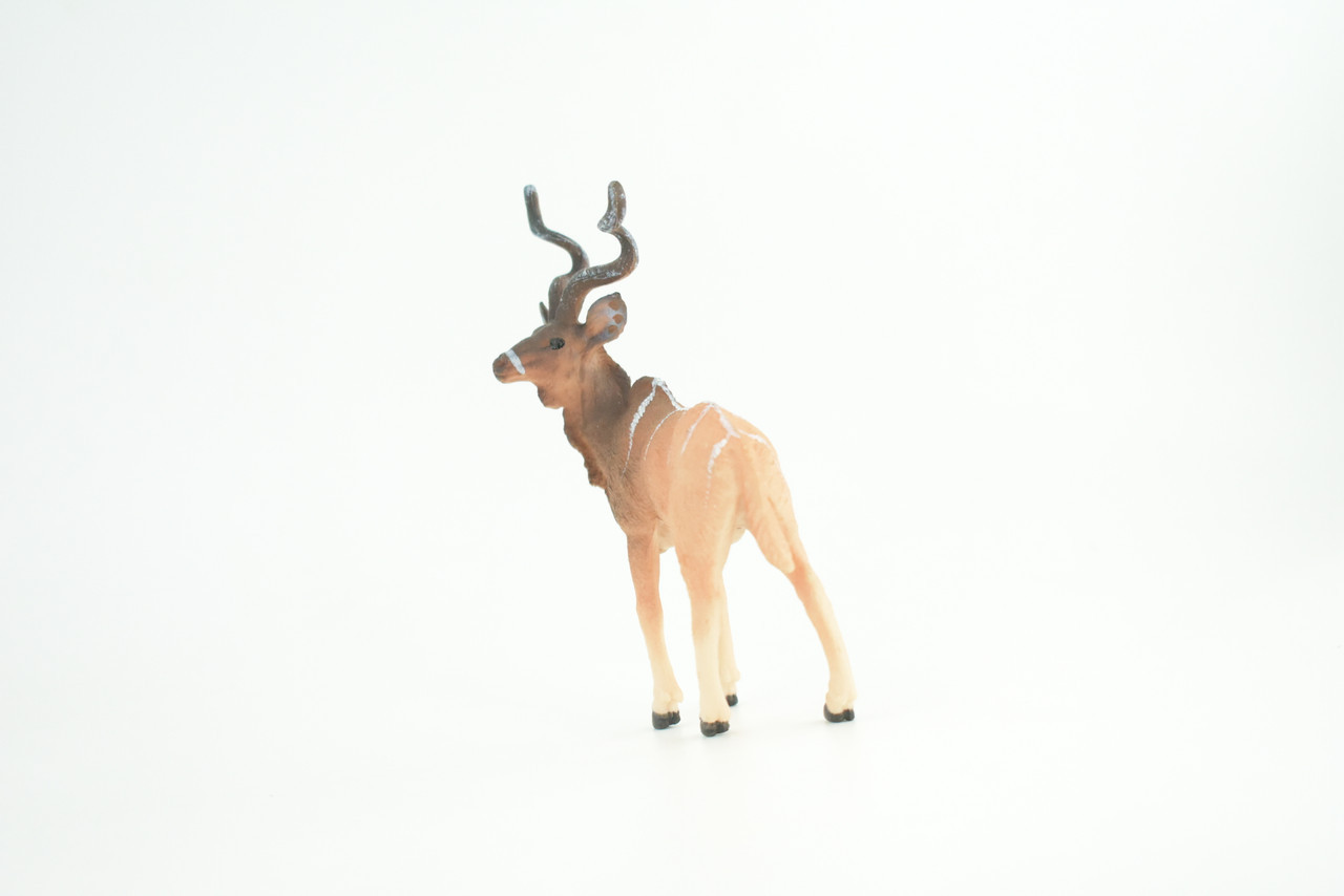 Kudu Antelope Toy, Realistic Hand Painted Rubber Model, 4 Inches CH971 BB212