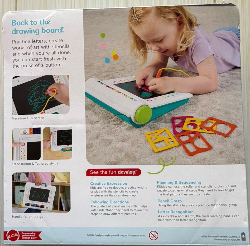 Fisher Price Learn & Doodle Desk Mess-Free Writing Drawing Tablet LCD NEW 3+