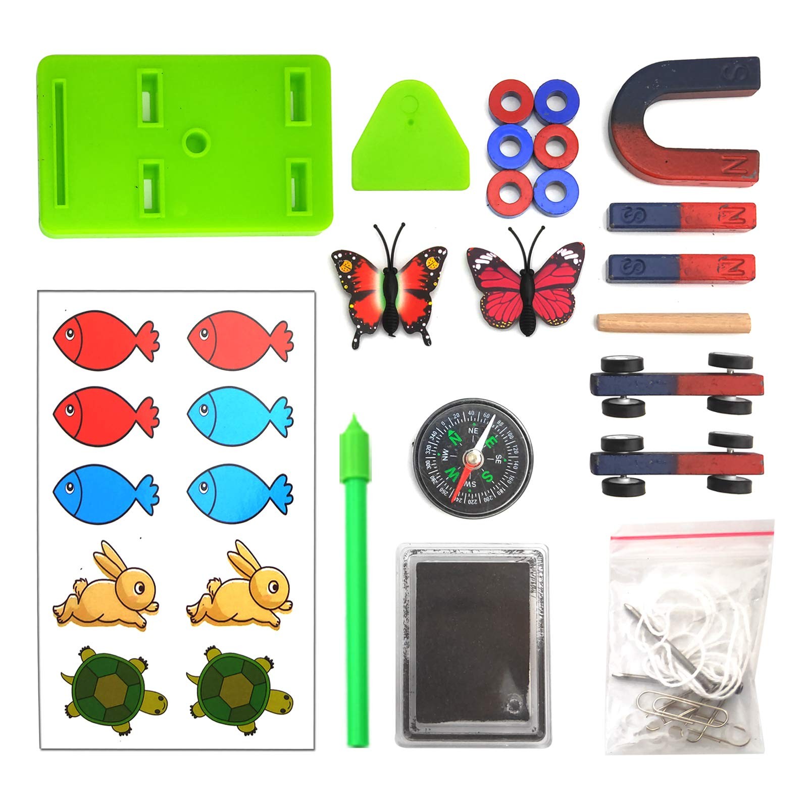 EUDAX Junior Science Magnet Set STEM Physics Experiment Kit Bar Ring Horseshoe