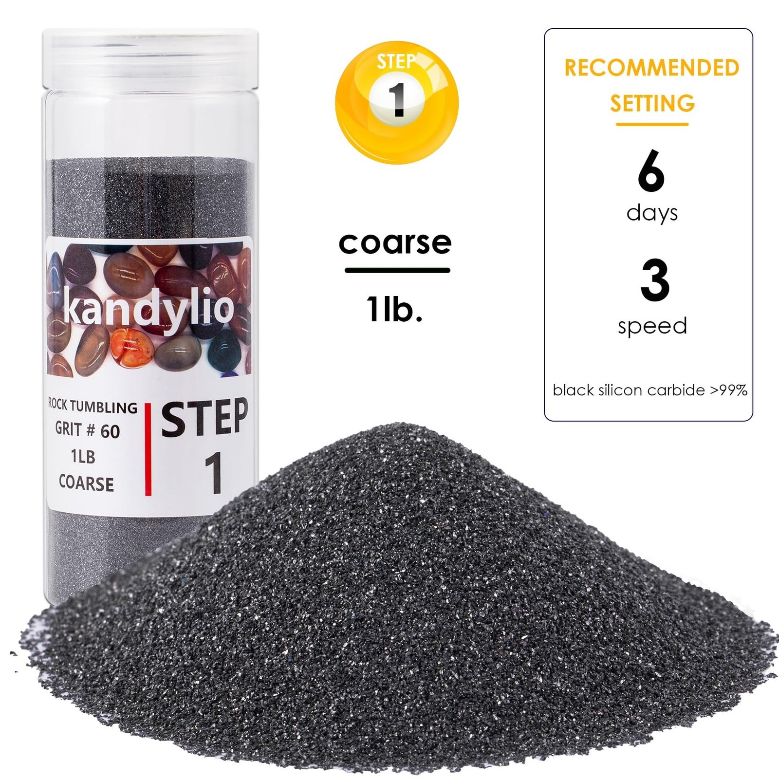 4 Pounds Rock Tumbler Grit Kit Polish Upto 30LBS Rocks Silicon Carbide & Alum…
