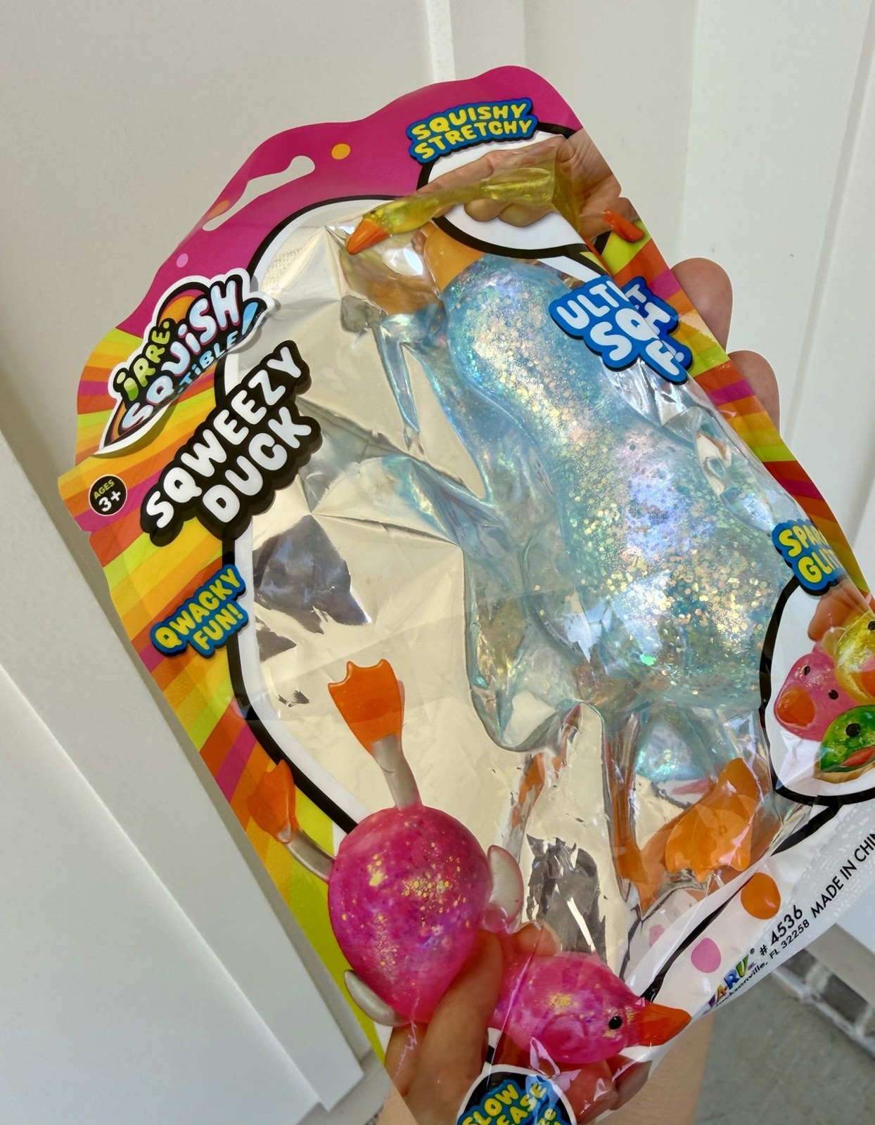 New Squishy Sensory Toy Sugar Glitter BL Duck JARU 6″ Firm Squeeze TikTok