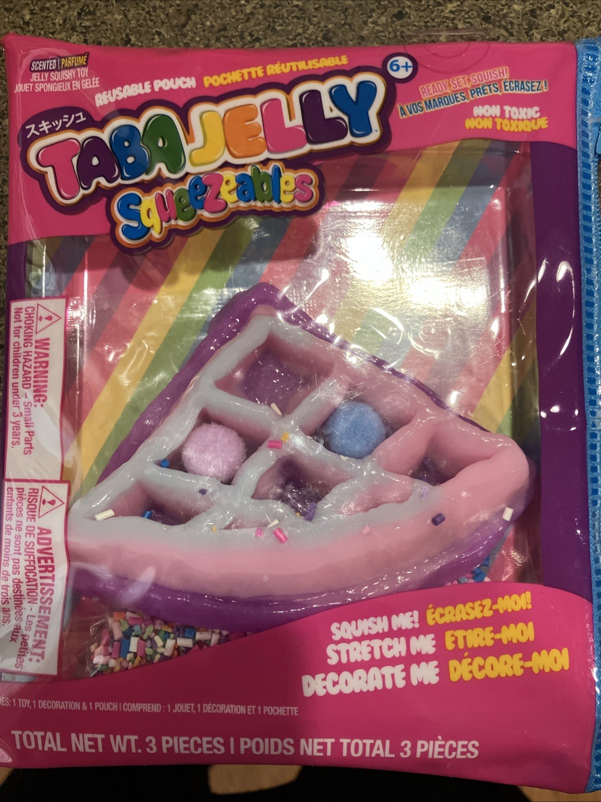 TabaJelly Squeezeables Toy Squishy, Waffle, Food, Scented, Squeeze Fidget