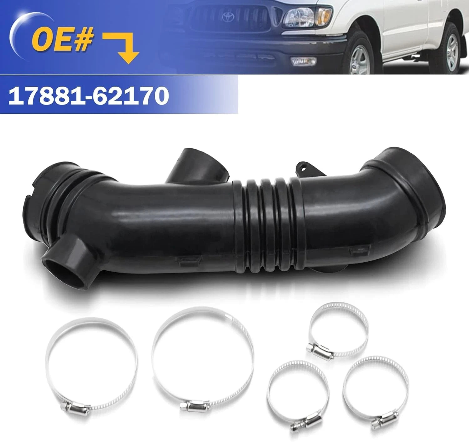 17881-62170 Air Cleaner Intake Hose Tube For 2001-2004 Toyota Tacoma