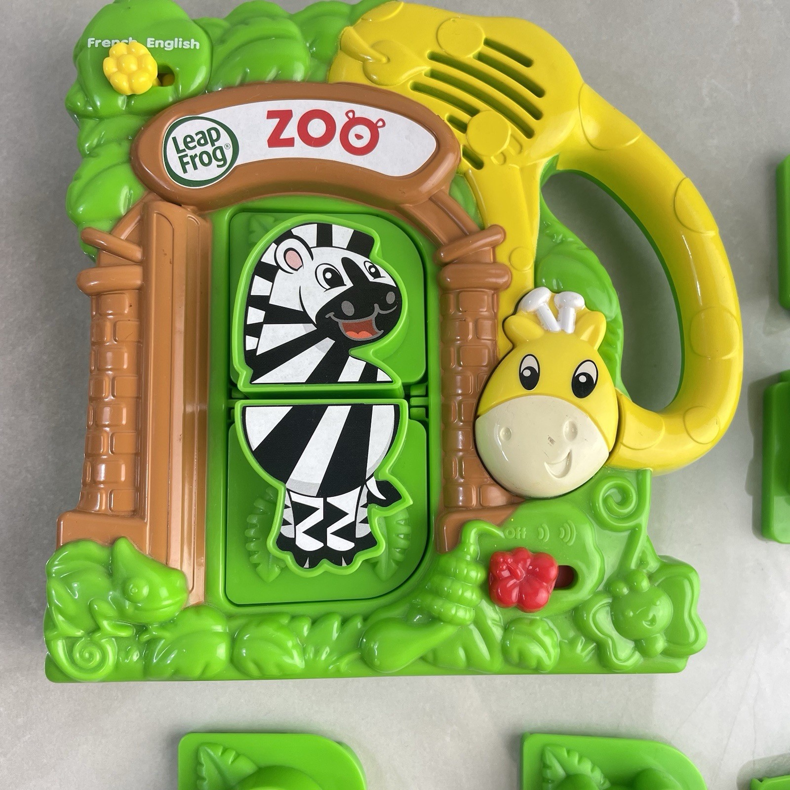 Leap Frog Zoo Animals Fridge Magnets Sound Complete French English Tested RARE