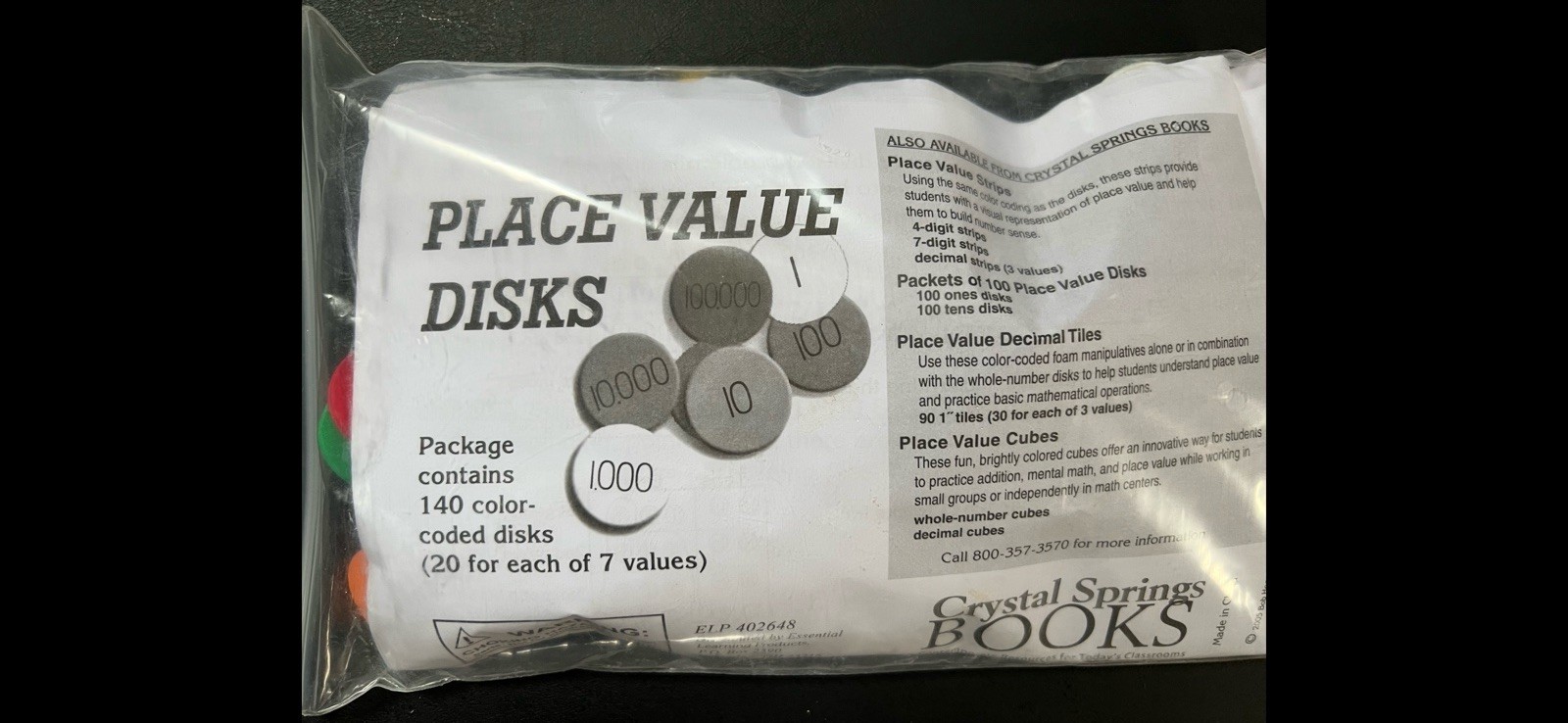 Singapore Math Place Value Discs 140 Discs Grades 3-6