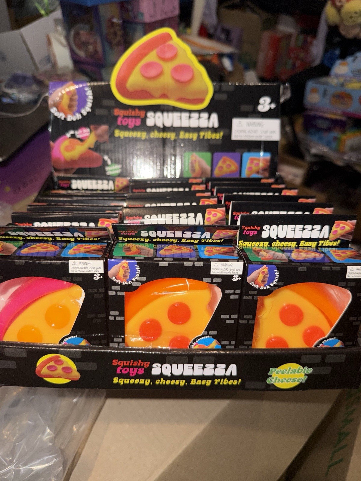 1pc. SQUEEZZA Pizza Slice Tactile Squeeze Toy, Multicolor, pink crust