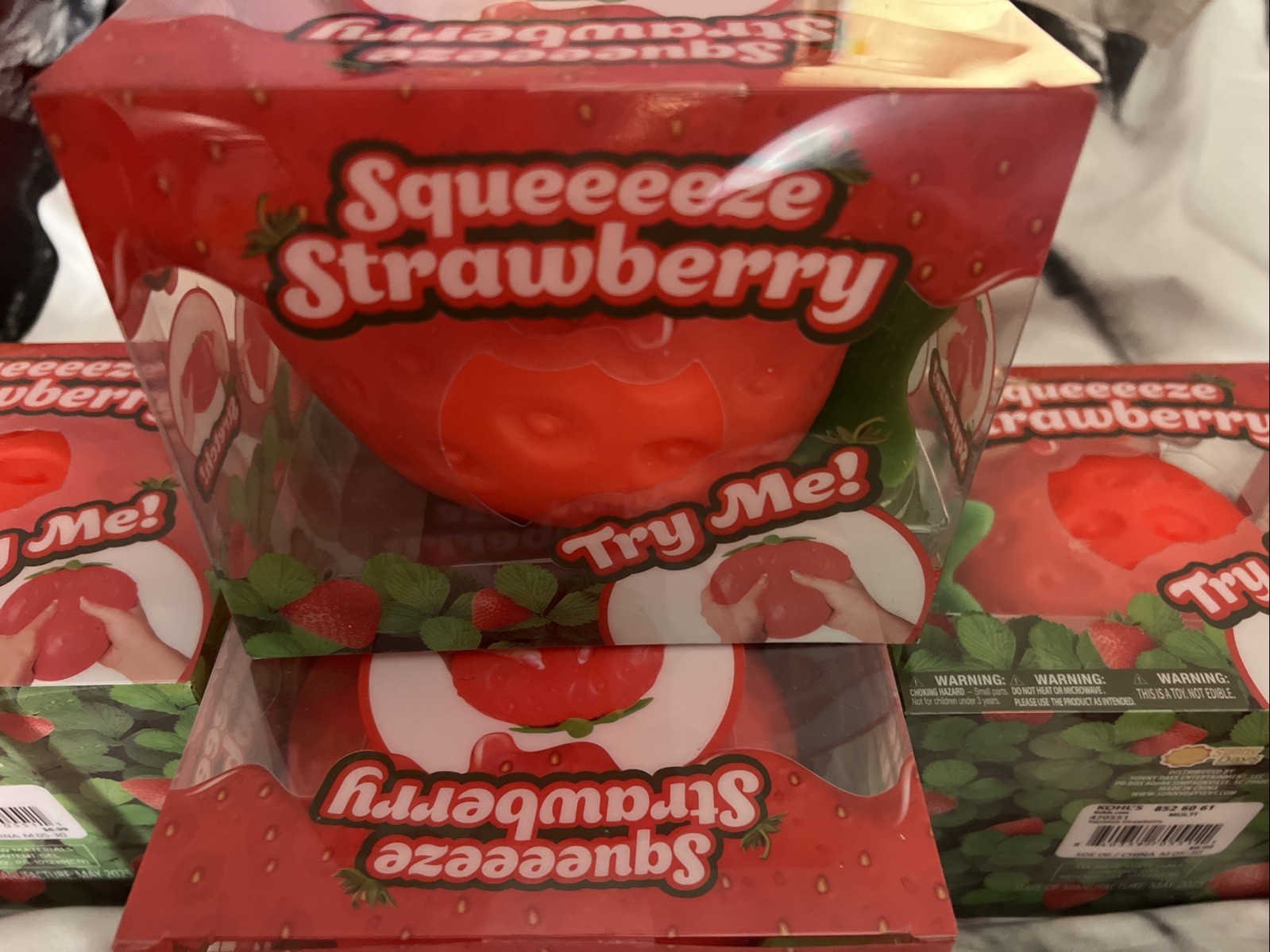 Sunny Days Jumbo Squeezy Strawberry Squishy Toy Stress Relief Sensory Fun