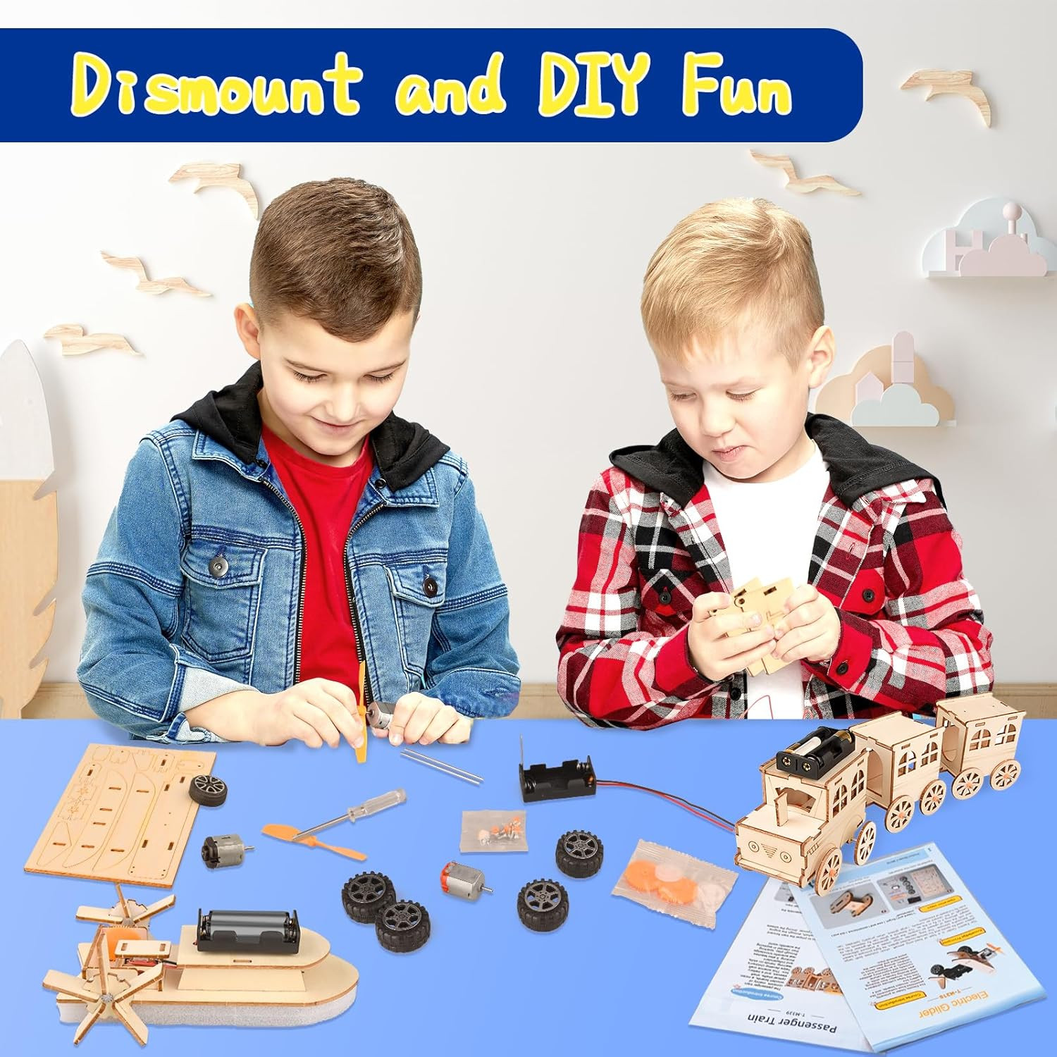 6-In-1 STEM Kits for Kids Age 8-12, Educational STEM Toys for Boys and Girls, Wo