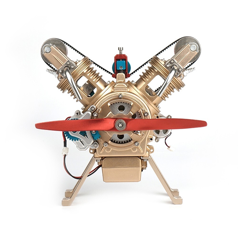 DM114 V2 Engine Model Car Metal Model Engine Kit Unassembled Toy Collection
