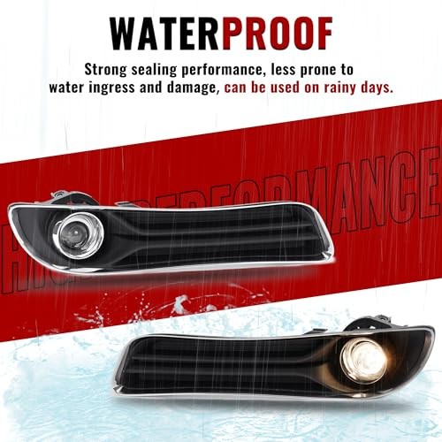 2011‑2014 Chrysler 300 LED Fog Lights w/ Bezels Clear Lens Repl 68127946AB