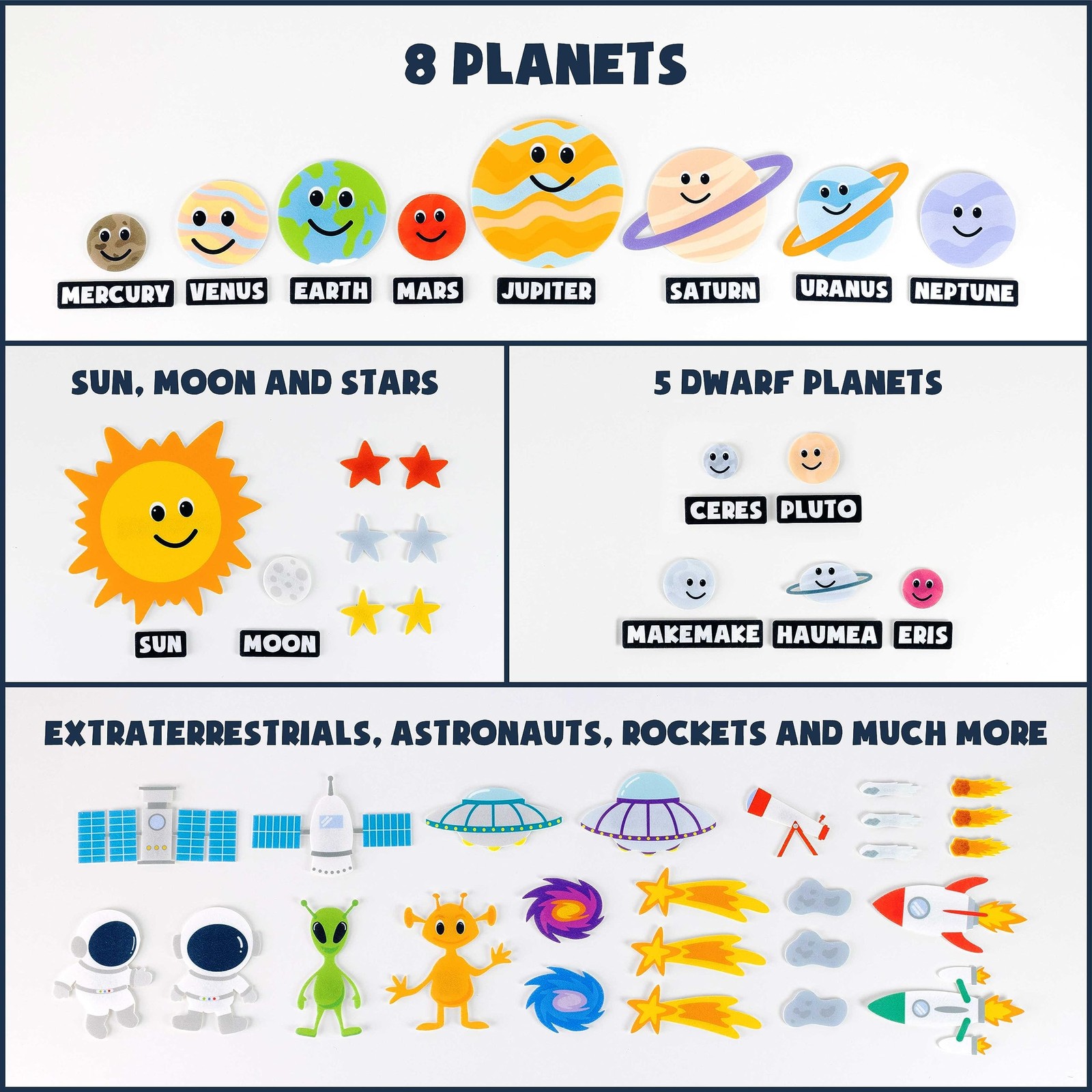 Solar System for Kids Toys with 61 Felt Figures. Space Montessori Toys, Girls…