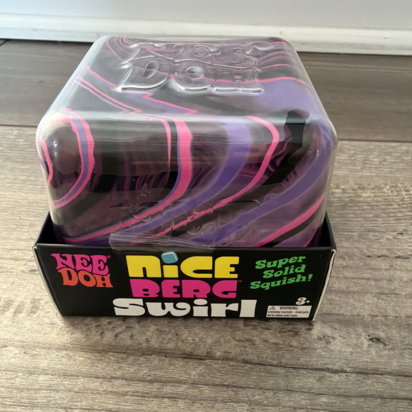 PURPLE SUPER Needoh Fuzz Ball Nee Doh Squishy & Needoh Nice Berg Swirl Lot 2pc