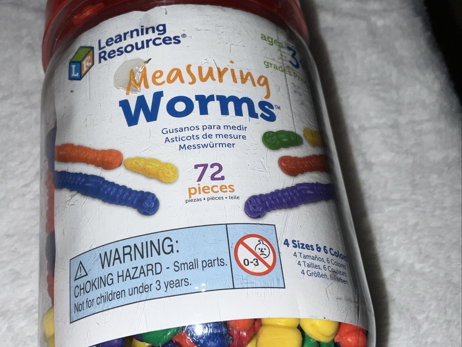 Learning Resources Measuring Worms 72 Pieces, Ages 3+ Toddler Learning Brand New