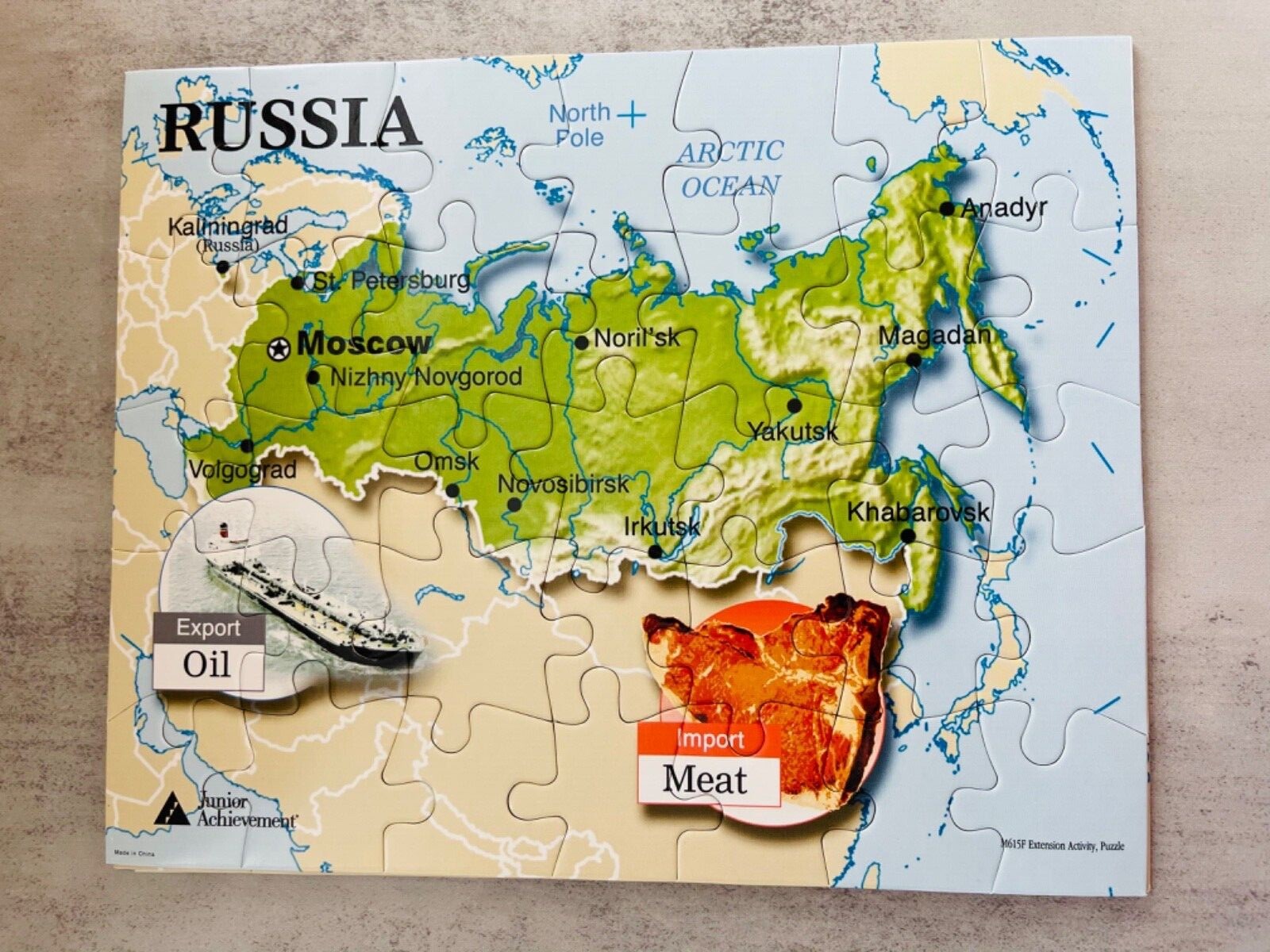 Junior Achievements Extension 35 pc Puzzle Global Map Import Geography You Pick