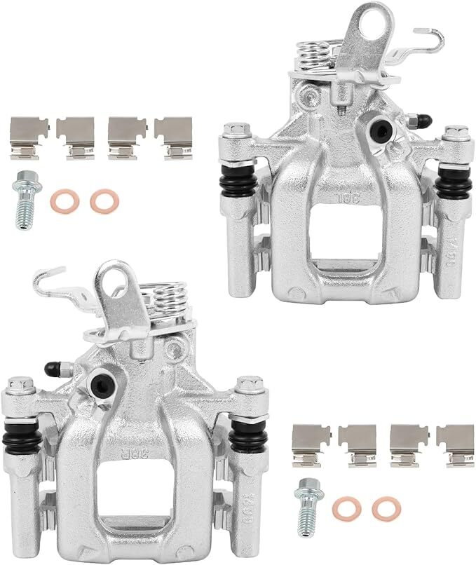cciyu 19B6384 19B6385 Rear Left & Right Disc Brake Calipers with Bracket For
