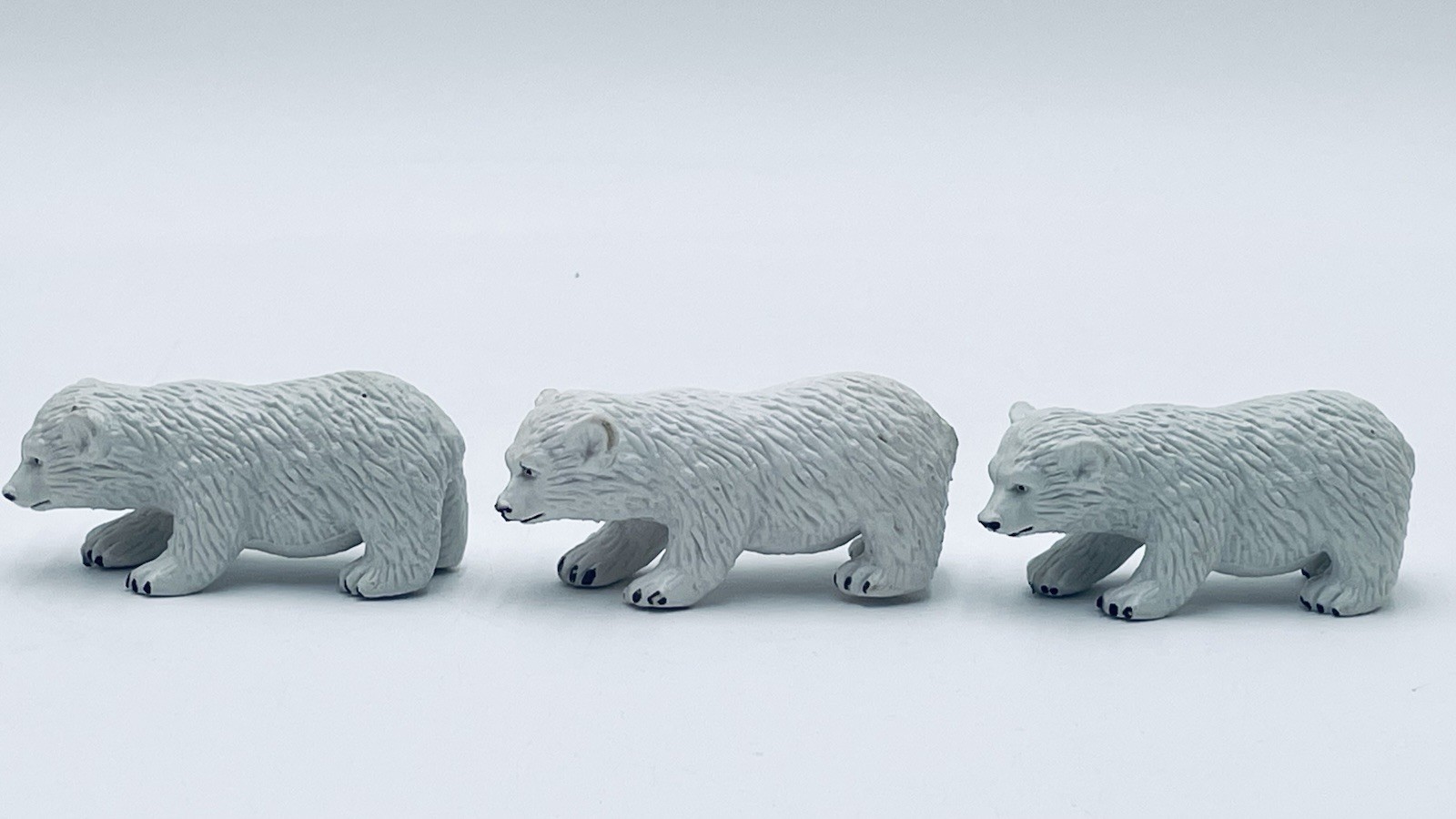 VTG Rubber Hard Plastic POLAR BEAR CUB Toy Figure Zoo Wild Animal Safari LOT – 3