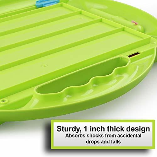 Green Magnetic Drawing Doodle Board, Tethered Pen Writes in Color, Quick Erase