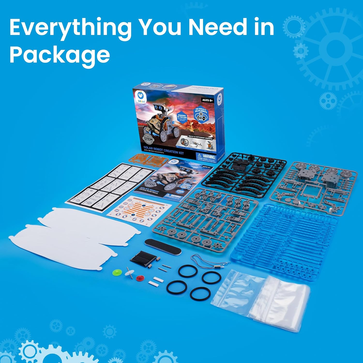 12-In-1 Solar Robot Building Kit STEM Gift for Boys Aged 8-13, DIY Science Educa