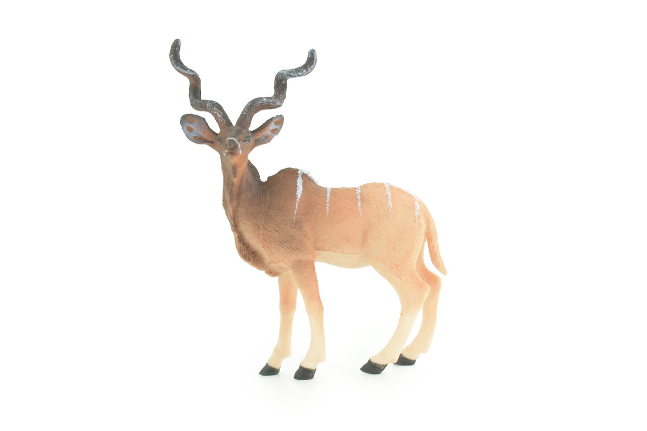Kudu Antelope Toy, Realistic Hand Painted Rubber Model, 4 Inches CH971 BB212