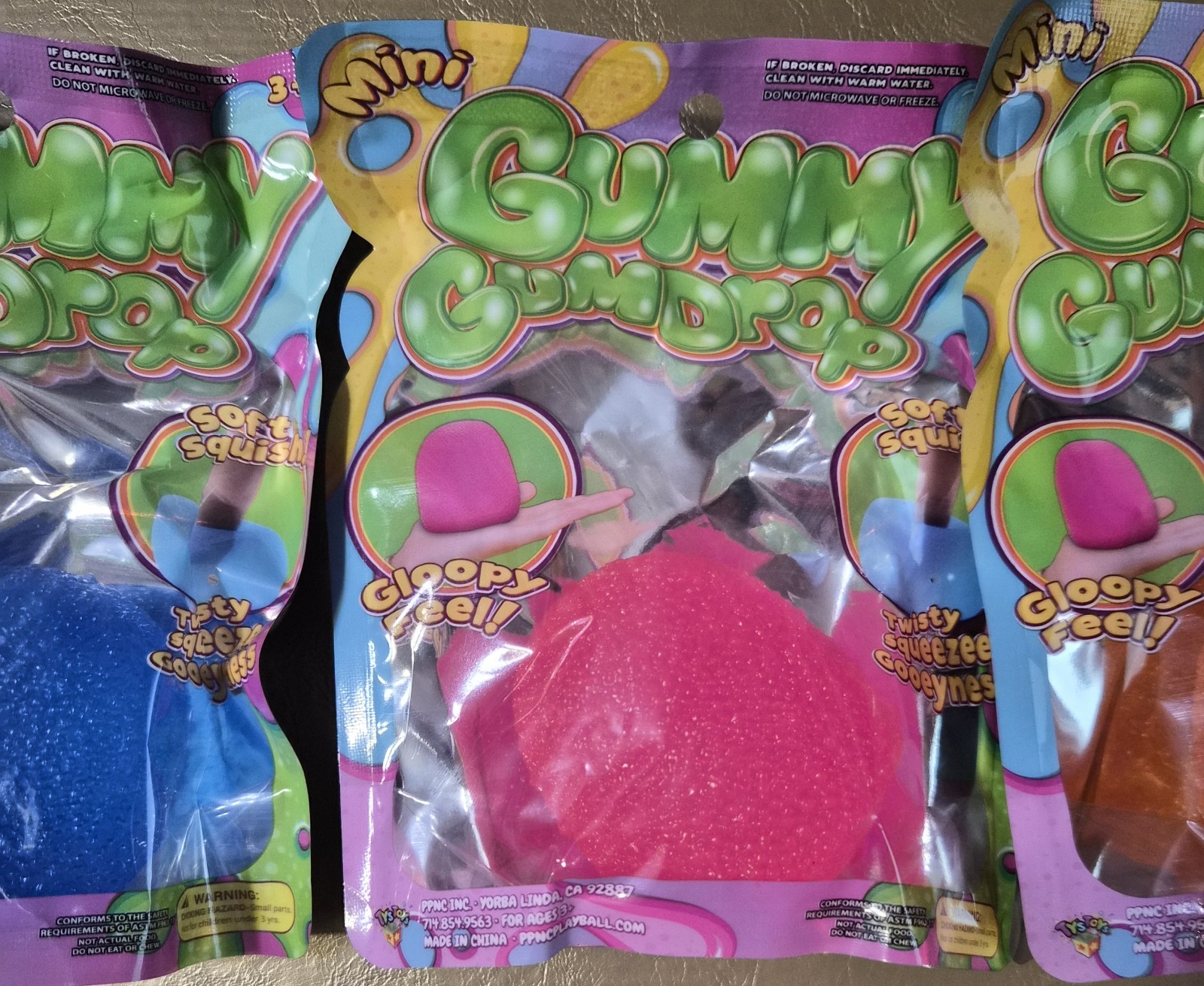 GUMMY GUMDROPS SOFT SQUISH TOYS LOT OF 4 FULLSIZE 2.5 INCHES EACH PPNC NEW
