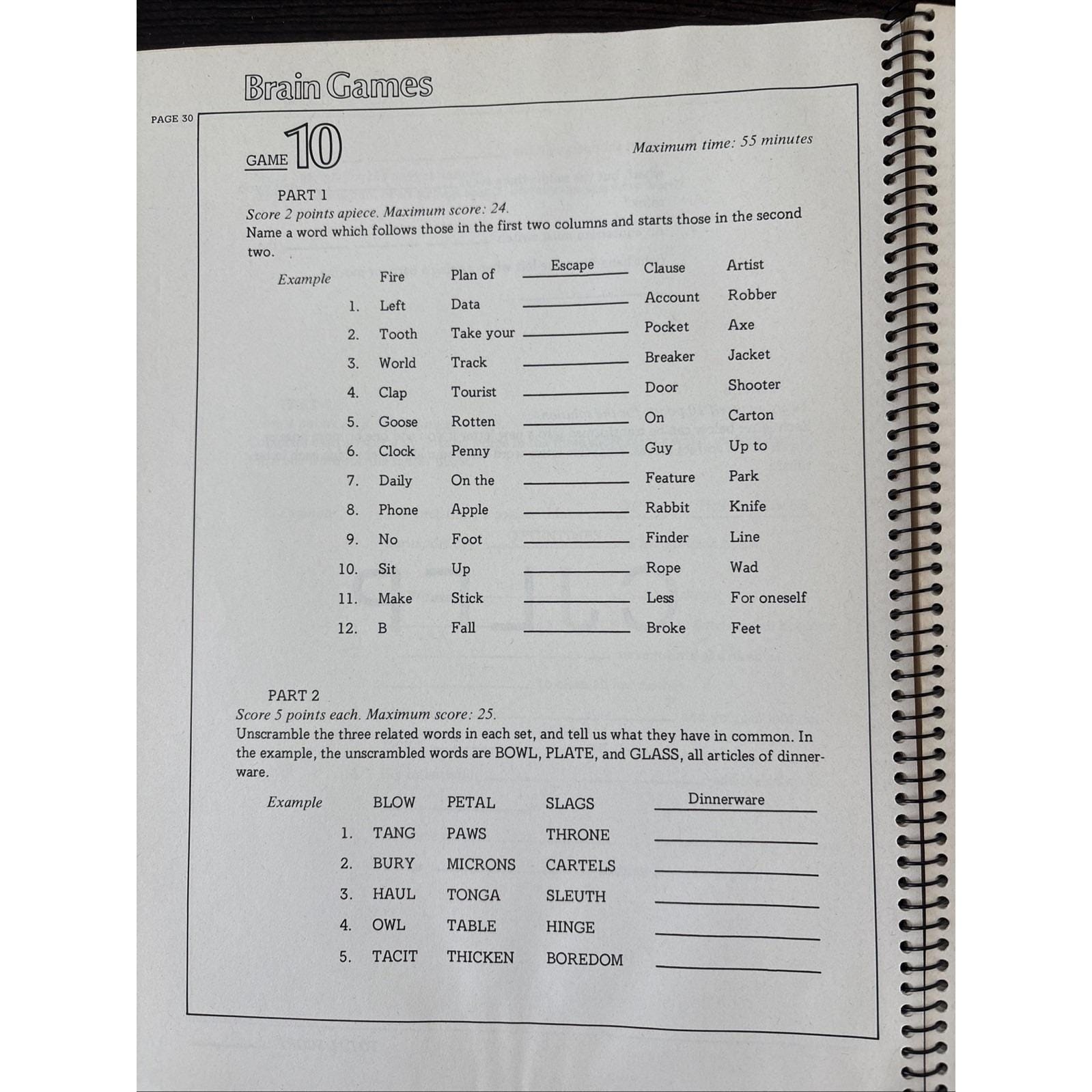 Brain Games Book by Wil Shortz Vintage 1979 70s 175 Mind Boggling Puzzles Speech
