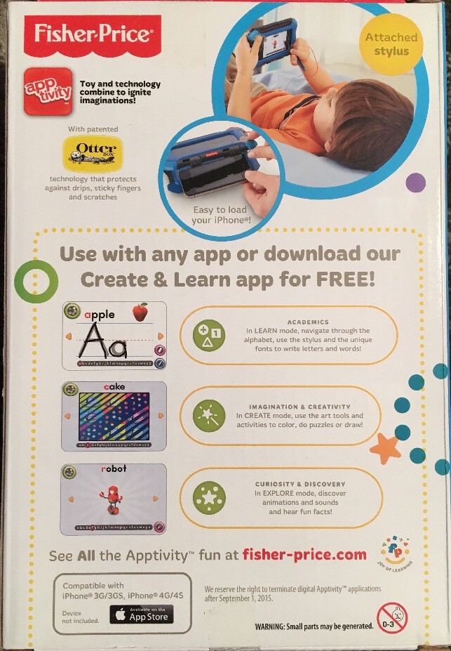 Fisher-Price Create and Learn Apptivity Case for iPhone, Boys, New, MIB