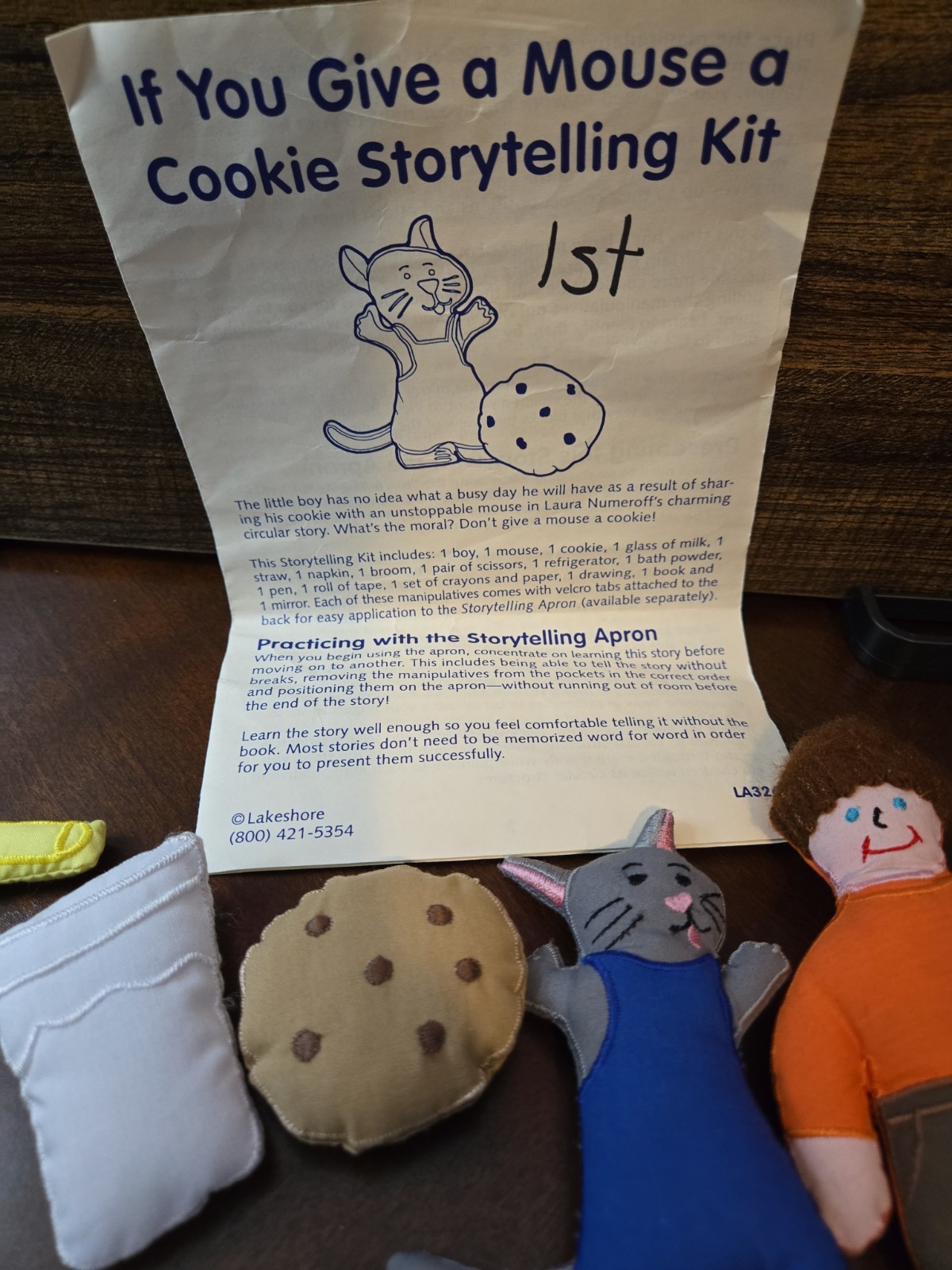 Lakeshore Story Telling kit 1998 If You Give A Mouse A Cookie