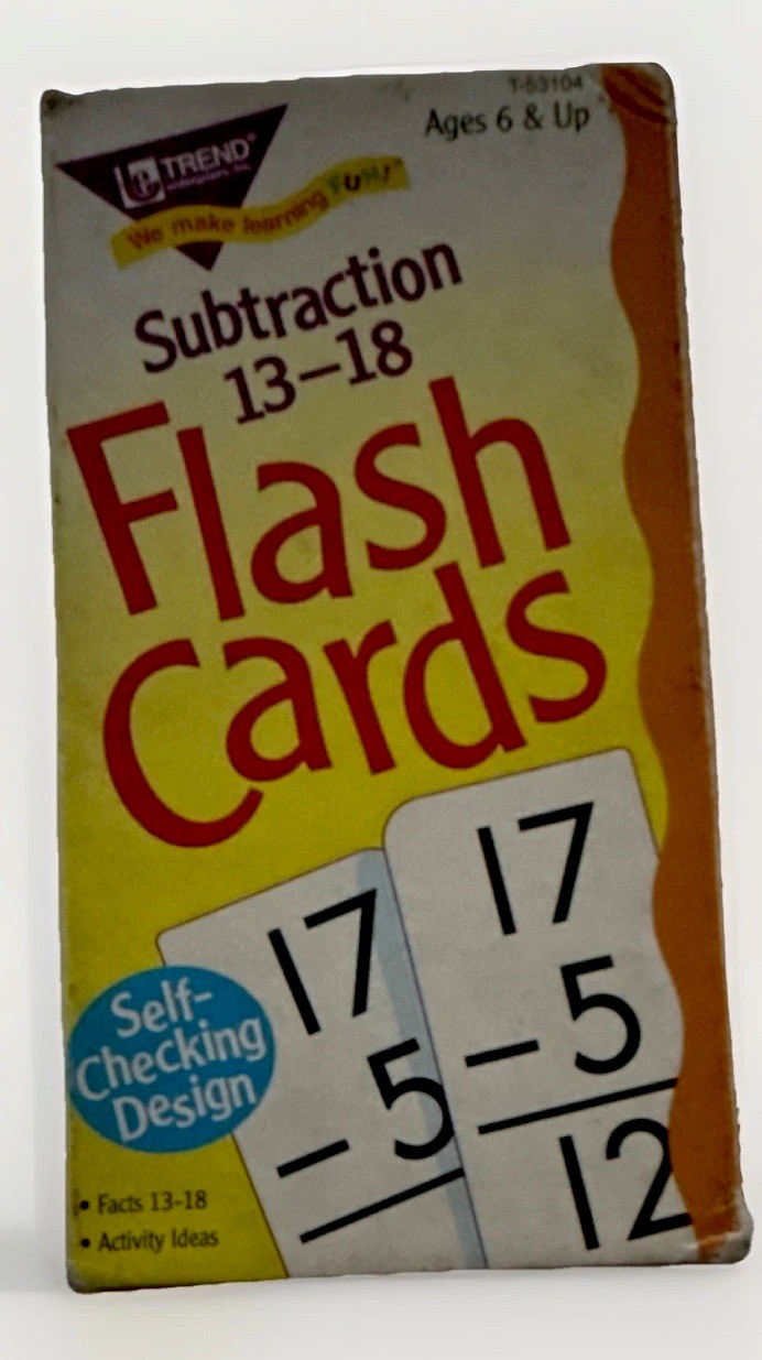 Subtraction 13-18 Flash Cards Ages 6 & Up Ages 8-11 Years 1997