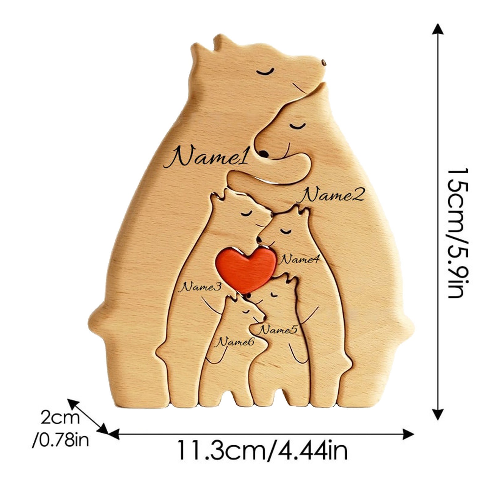 Personalized Bear Family Wooden Puzzle Toy Family Of Bears, Educational Toy DIY
