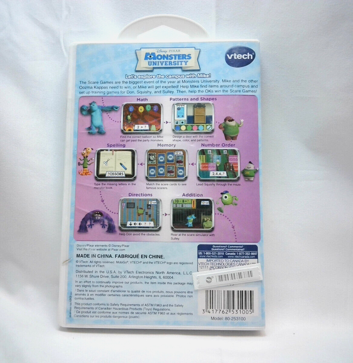 Vtech Mobigo Games Monsters University Learning Adventure Ages 4-6 NEW SEALED