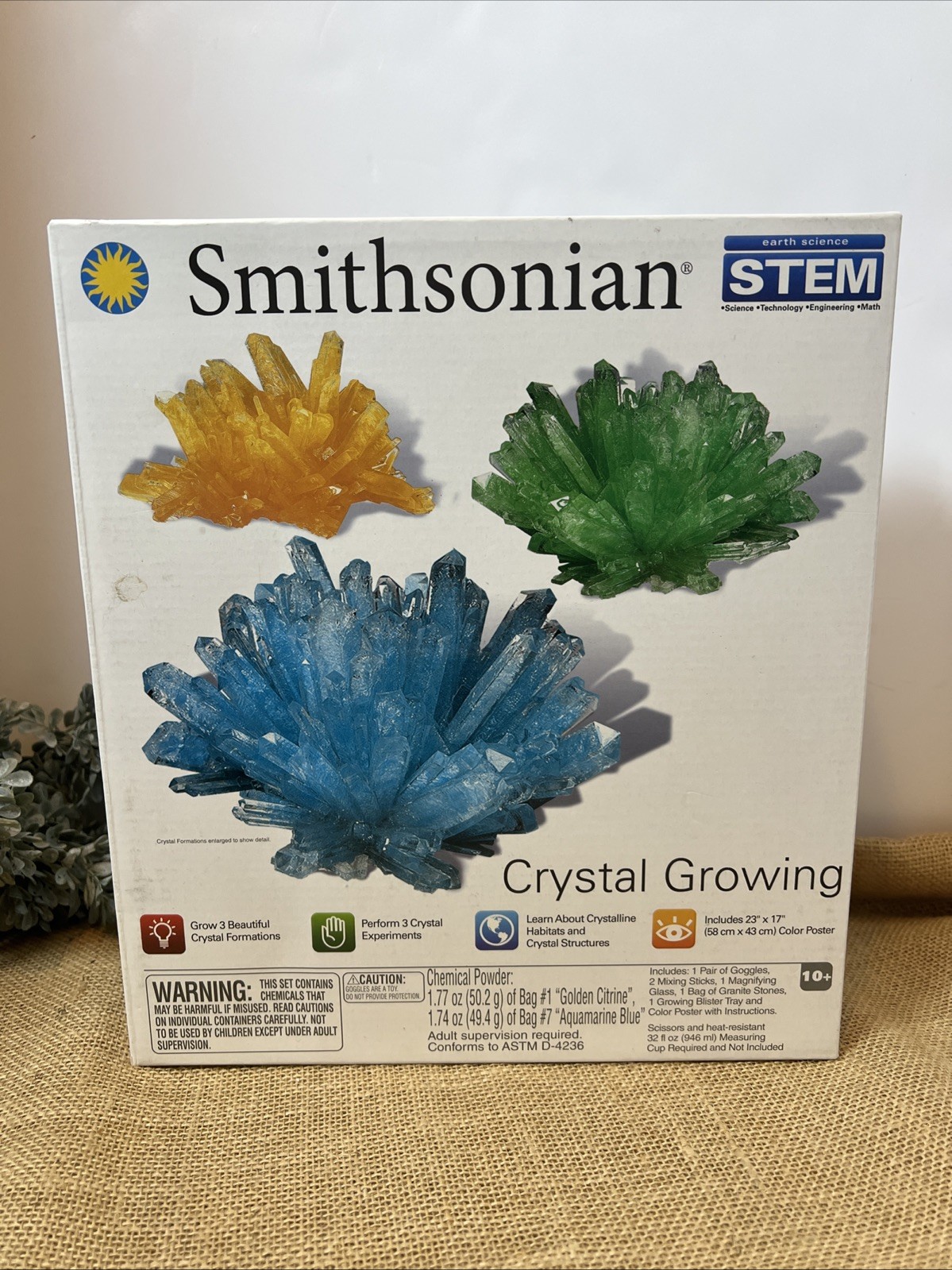 Smithsonian Crystal Growing – Earth Science – New In Box Ages 10 & Up