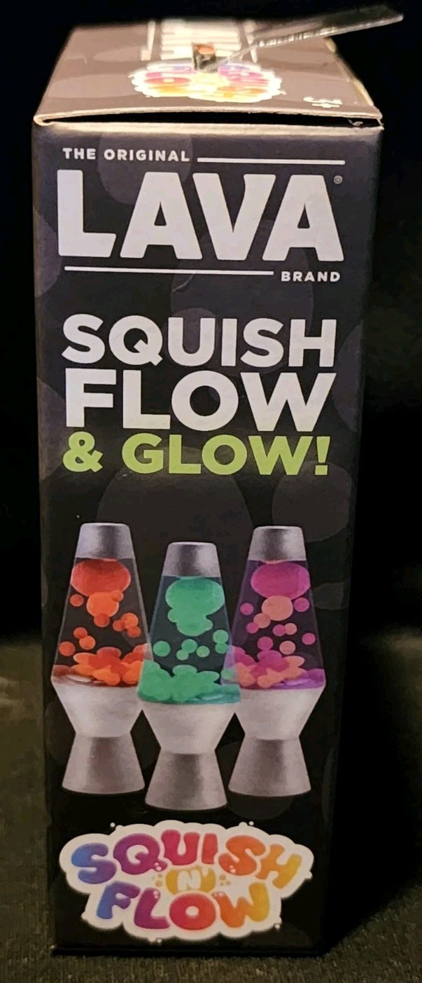 Schylling Lava Squish N Flow Squishy NeeDoh Glow In The Dark Red Lava Lamp New