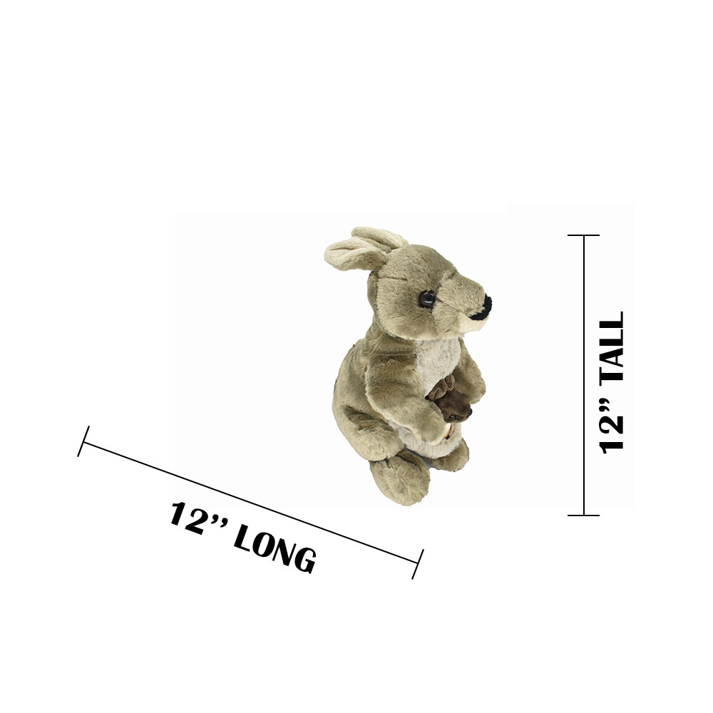 Kangaroo, with Baby Realistic Cute Stuffed Animal Plush Toy, Kids 12″ F057