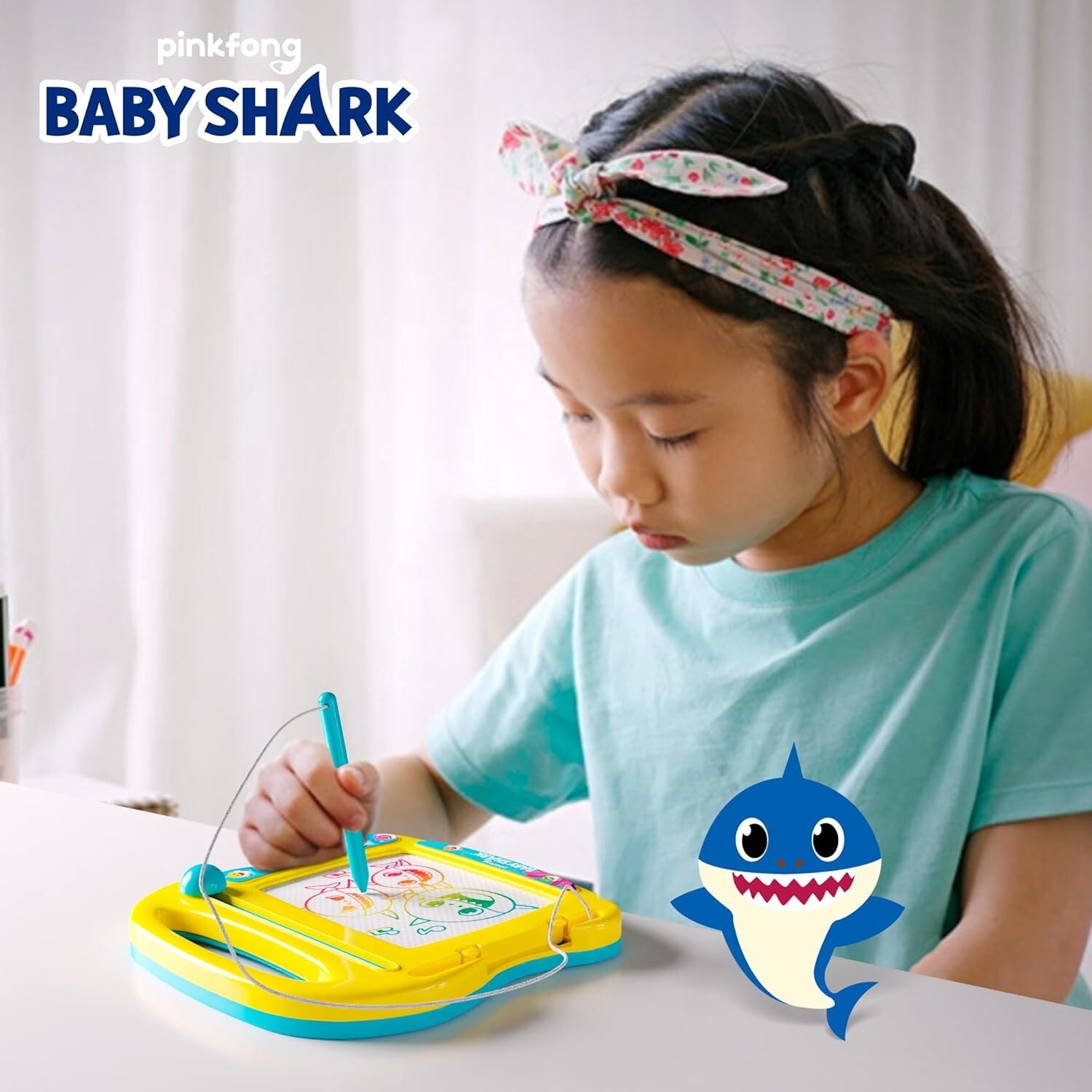 Lollipop Baby Shark Travel Magnetic Drawing Board for Boys or Girls
