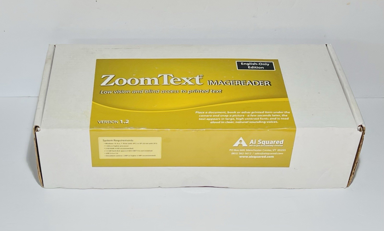 Ai Squared ZoomText Image Reader English Edition Single User Version 1.2 New