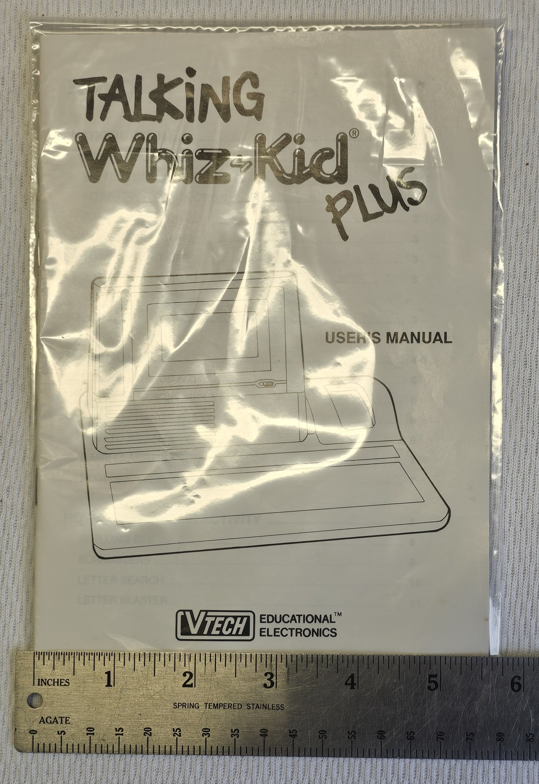VTECH Talking Whiz Kid Plus Learning Computer Paperwork Manual Instruction Sheet