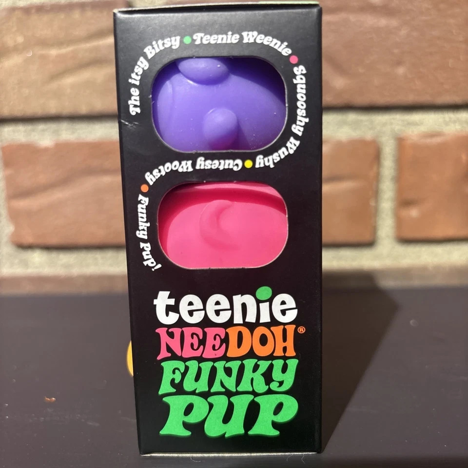 NeeDoh Teenie Funky Pup 3 Pack Neon Squishy Fidget Stress Toy New