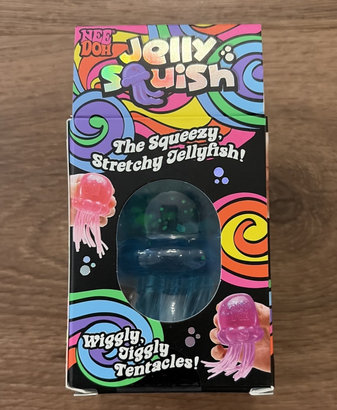 NeeDoh Blue JELLY SQUISH Sparkle Jellyfish Squishy Nee Doh 100% Authentic