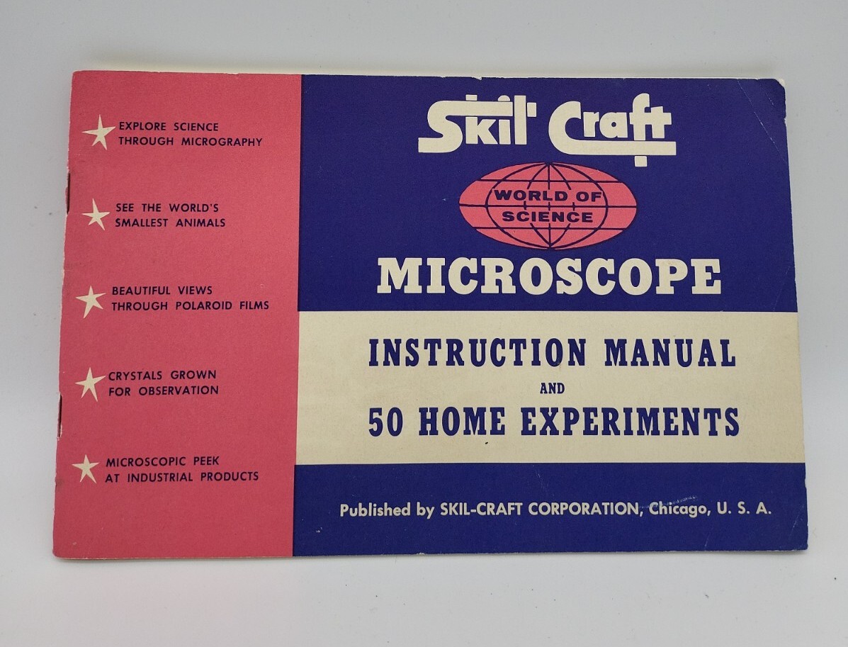 Vintage 1959 Skil Craft Microscope Instruction Manual Original