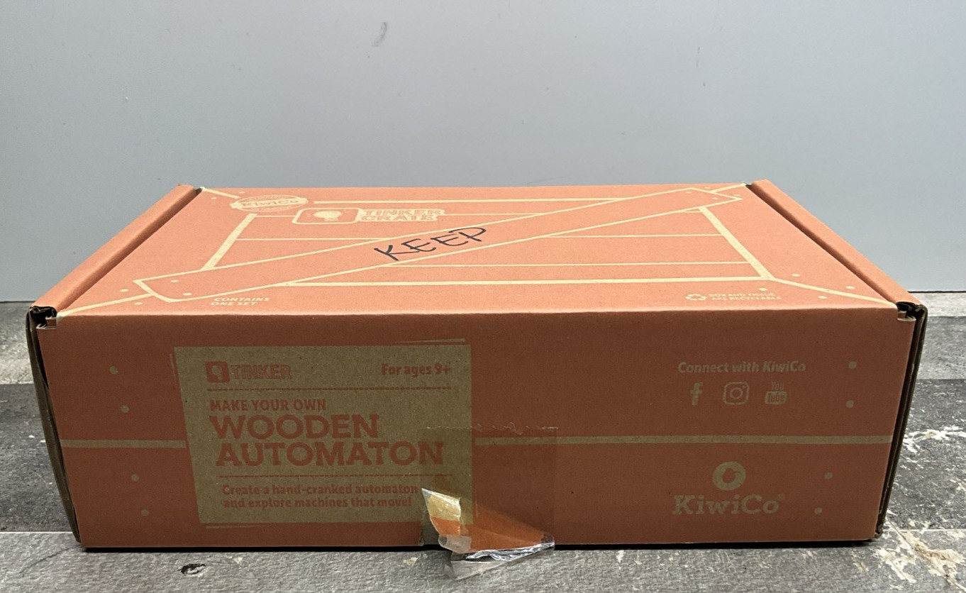 KIWICO TINKER CRATE WOODEN AUTOMATION STEM KIT F1680-TAUT AGES 9+ NEW OPEN BOX