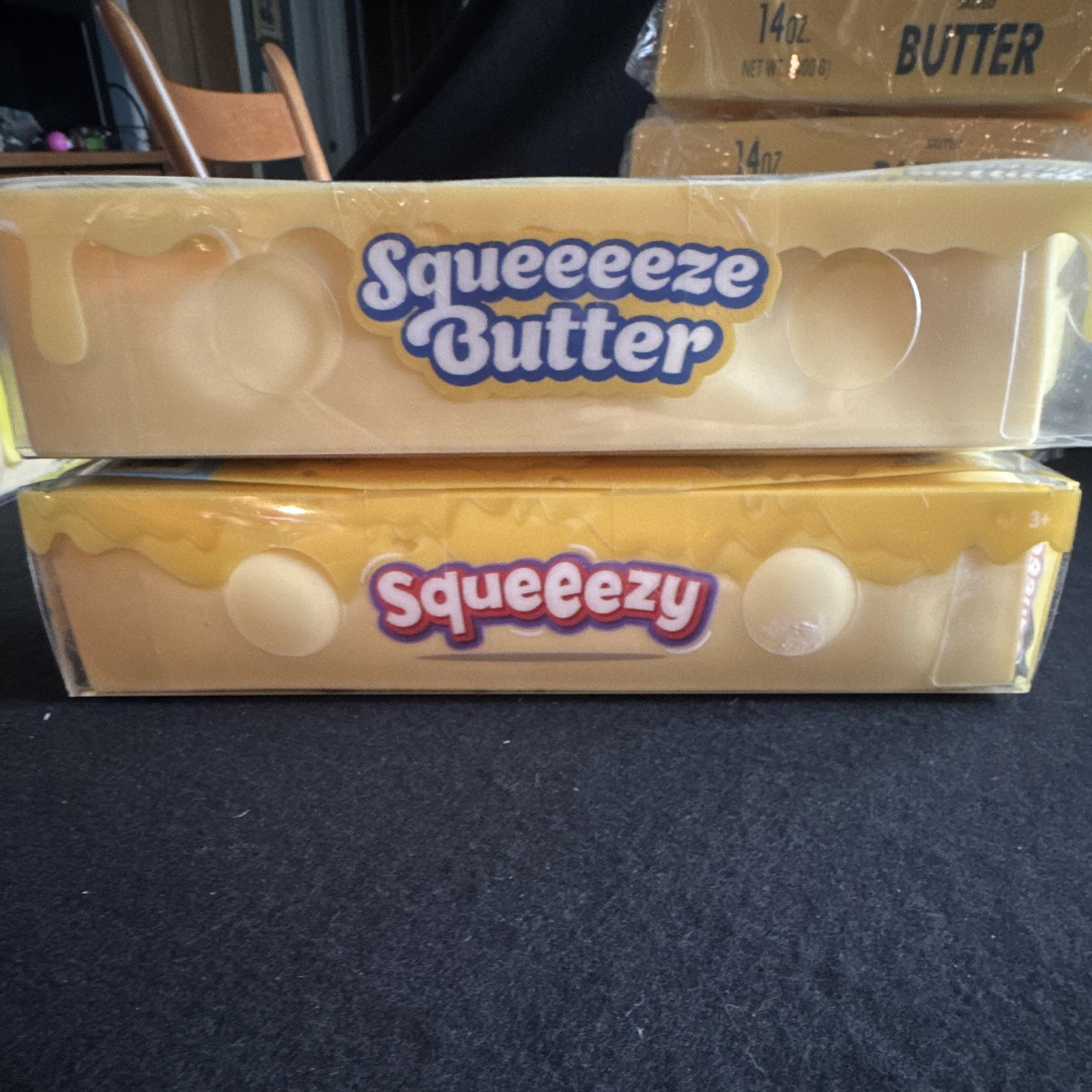 Squeezee Butter 2 Pack Tactile Squeeze Toy Yellow Butter Character Ages 4-7
