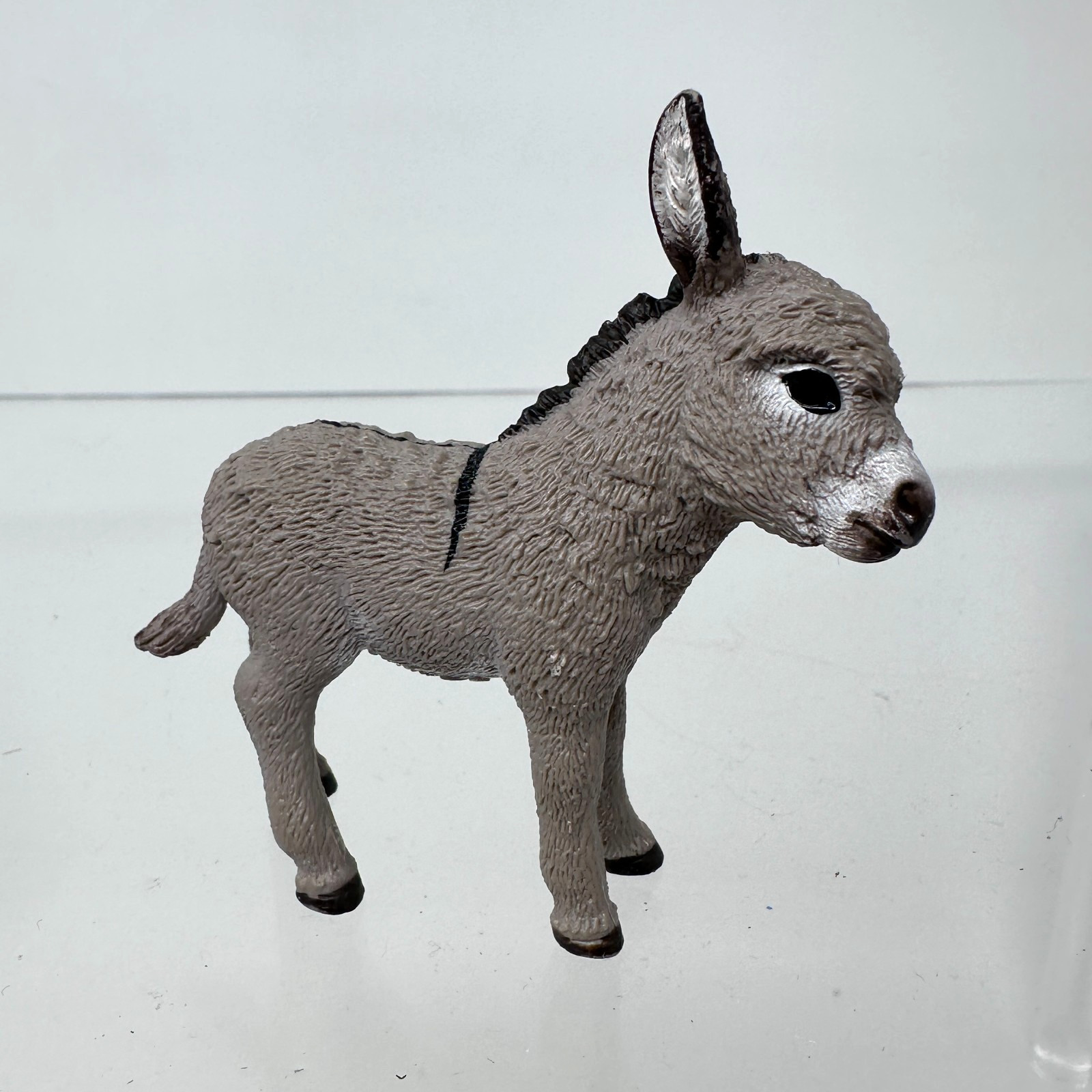 Schleich Donkey Foal Figure Gray Wildlife Zoo Baby Animal Figurine 2.5″ 2013