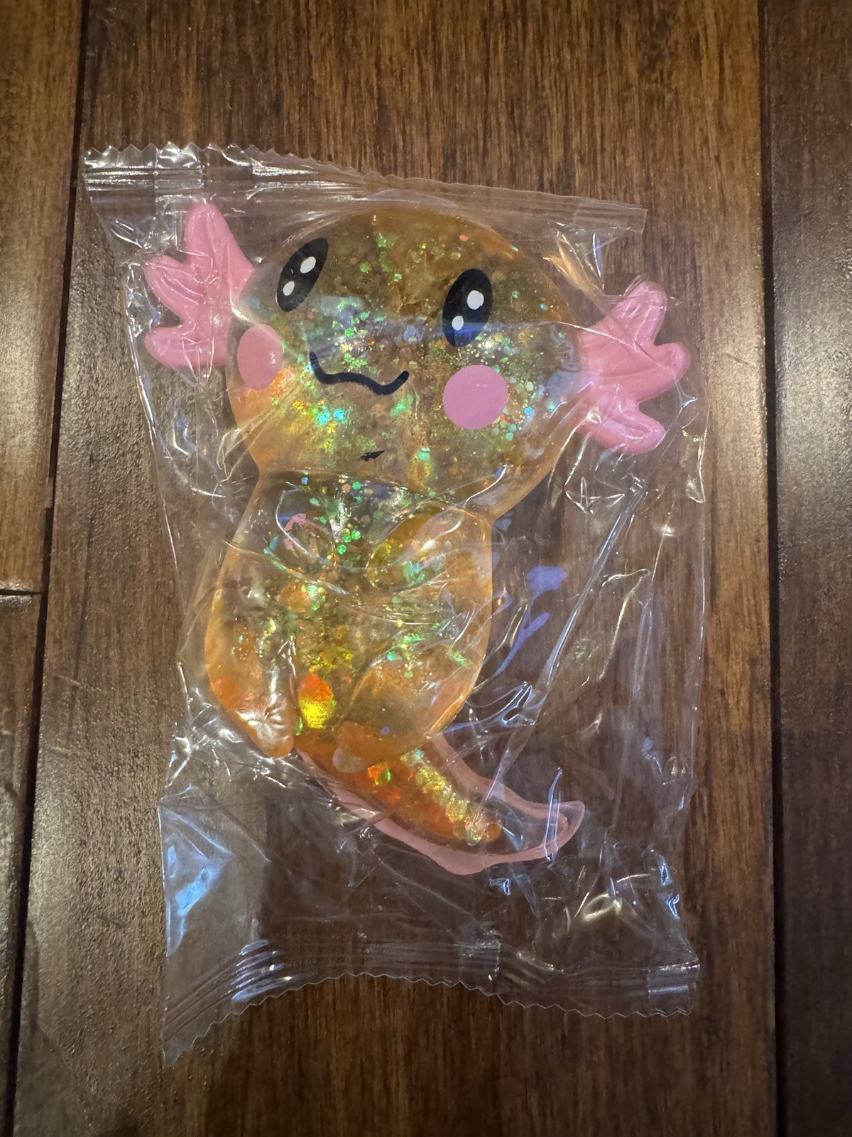 Yellow Multicolor Axolotl Glitter Tactile Squeeze Sensory Squishy Toy Pink Gills