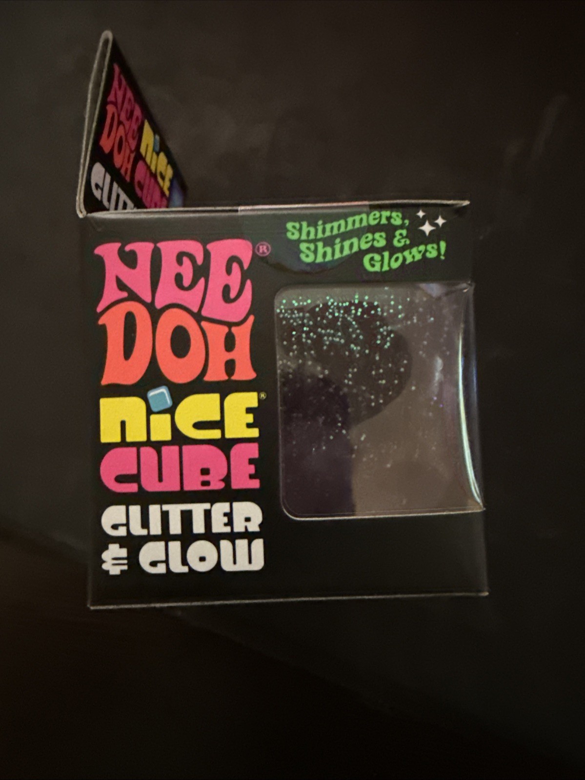 PINK NeeDoh Nice Cube Glitter and Glow, Nee Doh Squishy, Authentic USA Seller