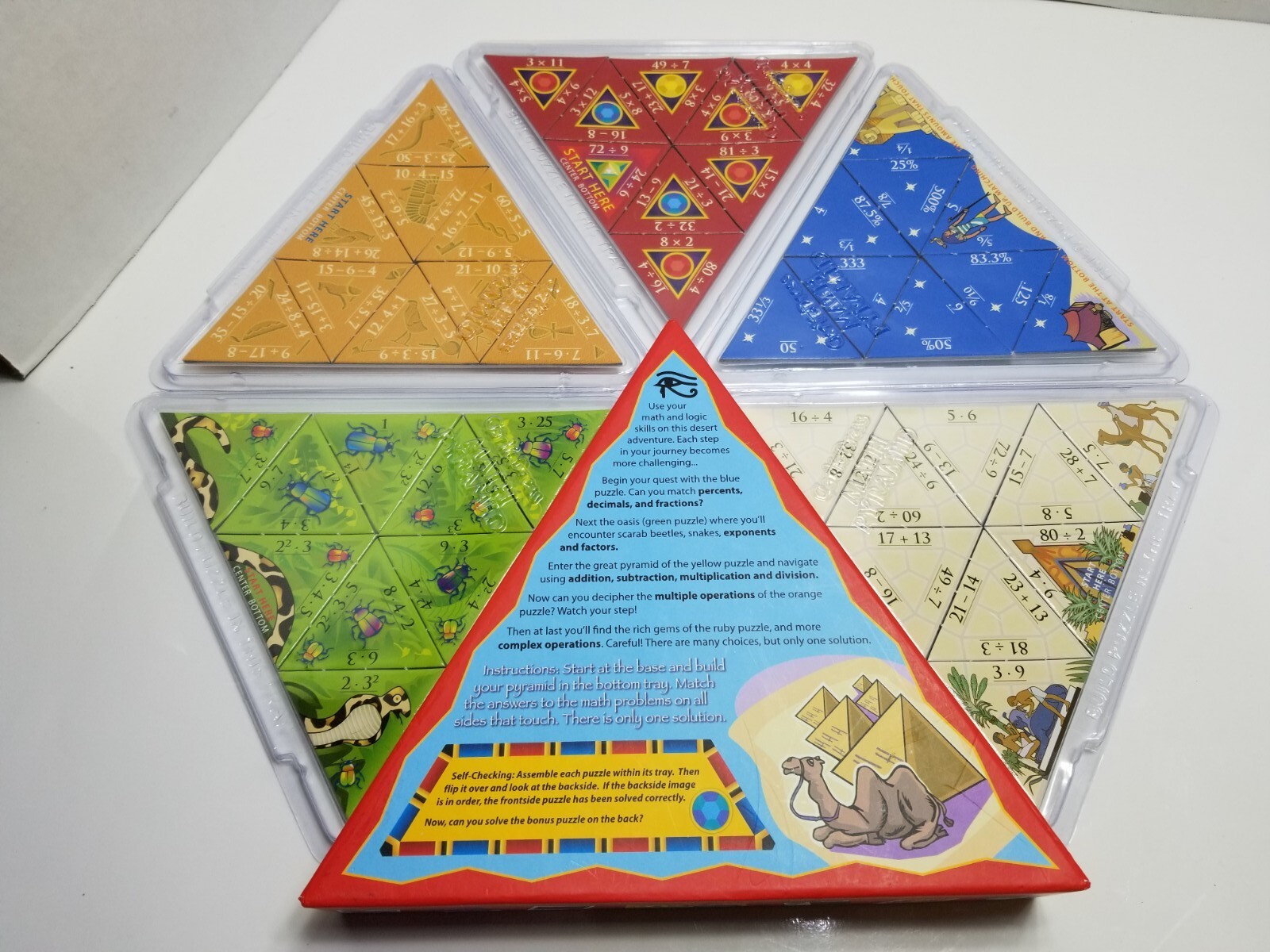 Math Pyramid Educational Puzzles Logic Skill Development Garlic Press Complete