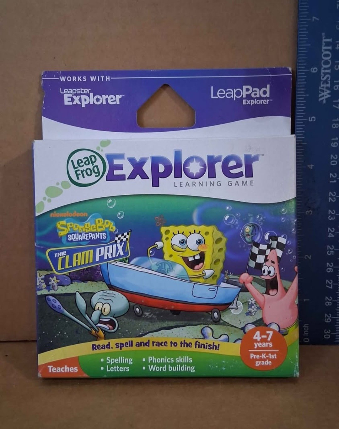Leappad LeapFrog Explorer SpongeBob Squarepants The Clam Prix Learning Game New