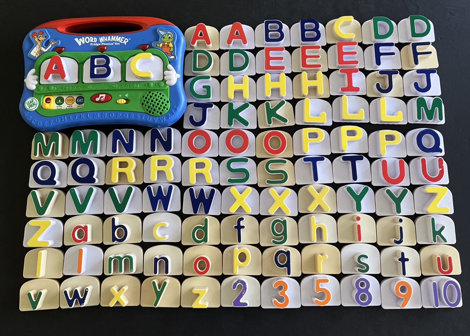 Leap Frog WORD WHAMMER Fridge Magnet Phonics Set Alphabet 91 Letters 6 Numbers